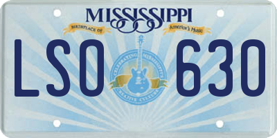 MS license plate LSO630