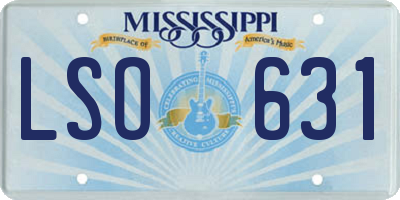 MS license plate LSO631