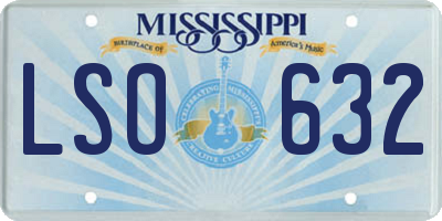MS license plate LSO632