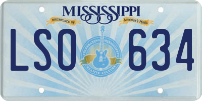 MS license plate LSO634