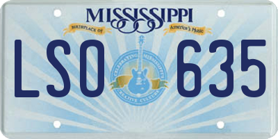 MS license plate LSO635