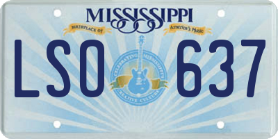 MS license plate LSO637