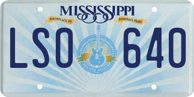 MS license plate LSO640