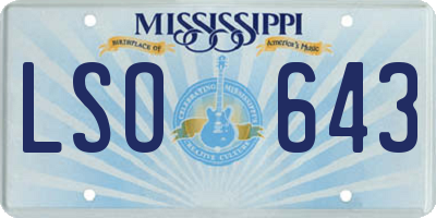 MS license plate LSO643