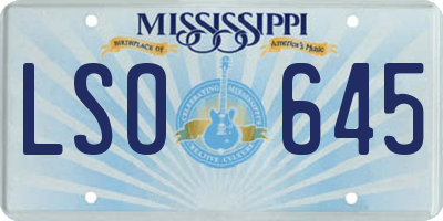 MS license plate LSO645