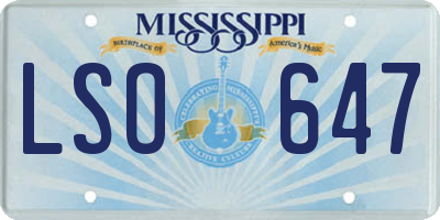 MS license plate LSO647