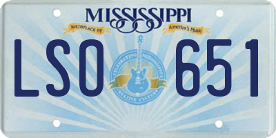 MS license plate LSO651