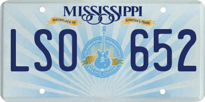 MS license plate LSO652