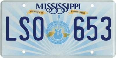 MS license plate LSO653