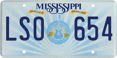 MS license plate LSO654