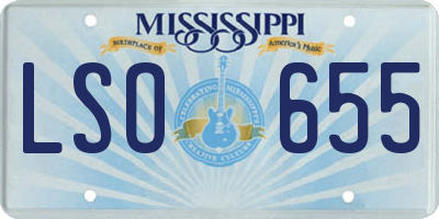 MS license plate LSO655