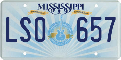 MS license plate LSO657