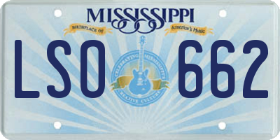 MS license plate LSO662