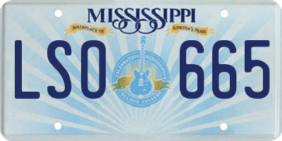 MS license plate LSO665