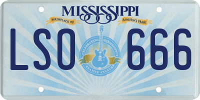 MS license plate LSO666