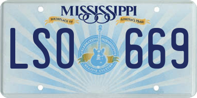 MS license plate LSO669