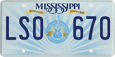 MS license plate LSO670