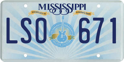 MS license plate LSO671