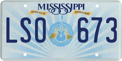 MS license plate LSO673