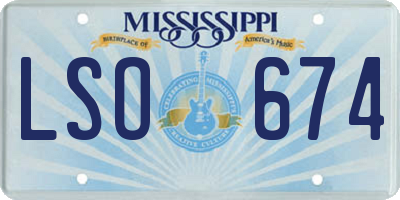 MS license plate LSO674