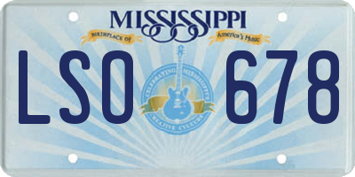 MS license plate LSO678