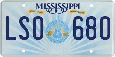 MS license plate LSO680