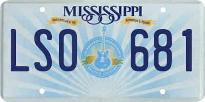 MS license plate LSO681