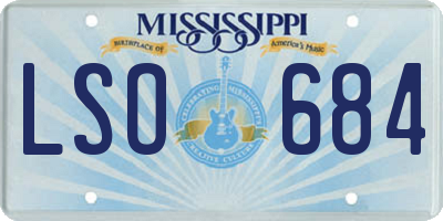 MS license plate LSO684