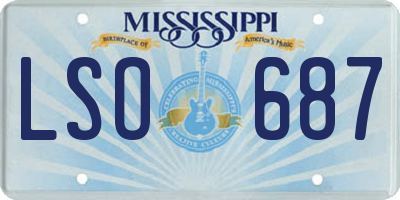 MS license plate LSO687