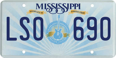 MS license plate LSO690