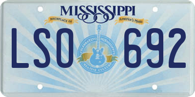 MS license plate LSO692