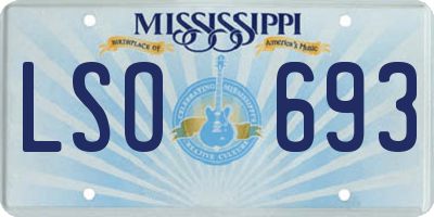 MS license plate LSO693