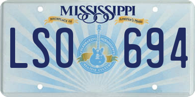 MS license plate LSO694