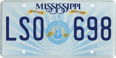 MS license plate LSO698