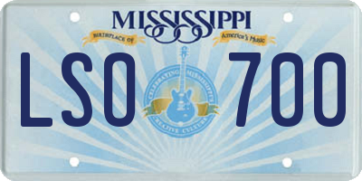 MS license plate LSO700