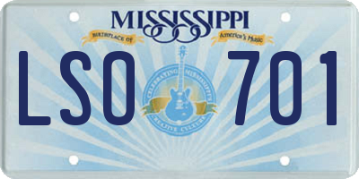 MS license plate LSO701