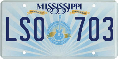 MS license plate LSO703