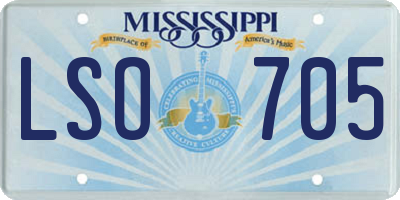 MS license plate LSO705