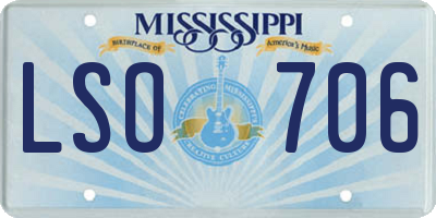 MS license plate LSO706