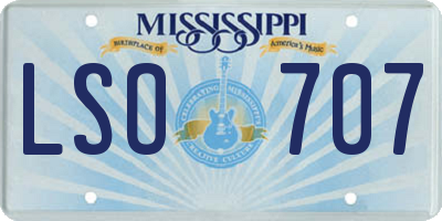 MS license plate LSO707