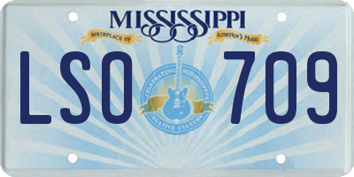 MS license plate LSO709
