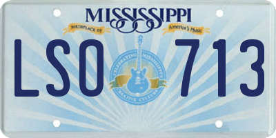 MS license plate LSO713