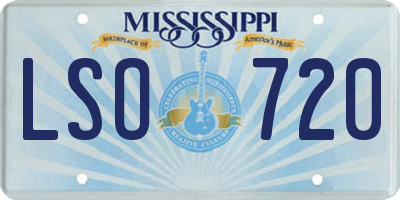 MS license plate LSO720