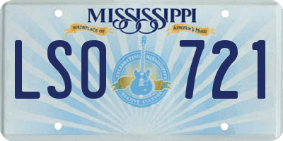 MS license plate LSO721