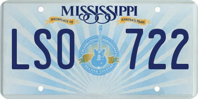 MS license plate LSO722