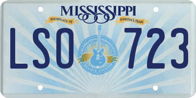 MS license plate LSO723