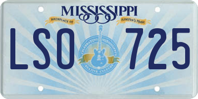 MS license plate LSO725