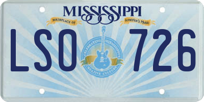 MS license plate LSO726