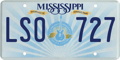 MS license plate LSO727