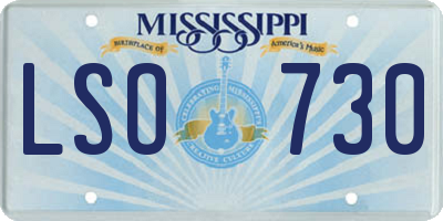 MS license plate LSO730